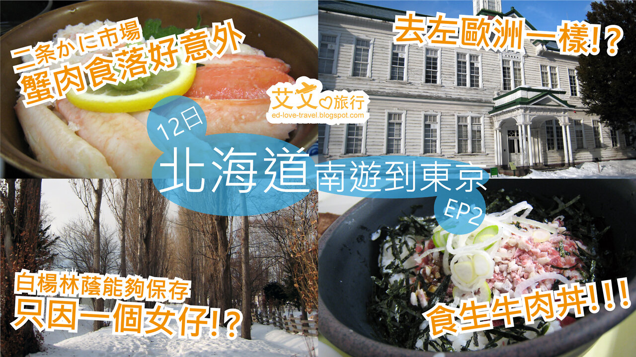 【香港人日本旅行vlog🇯🇵】二条かに(螃蟹)市場・北海道大學・北大白楊林蔭大道・中央食堂・銀杏大道 | 12日北海道南遊到東京自由行 #2 | 粵語中字 | 艾文愛旅行