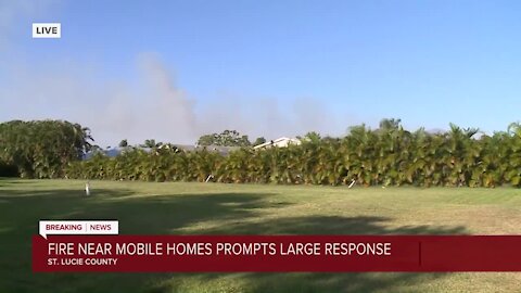 Firefighters battle fire near Spanish Lakes community in Port St. Lucie