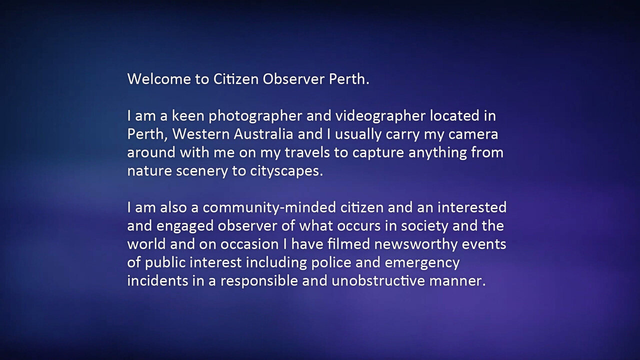 Welcome to Citizen Observer Perth