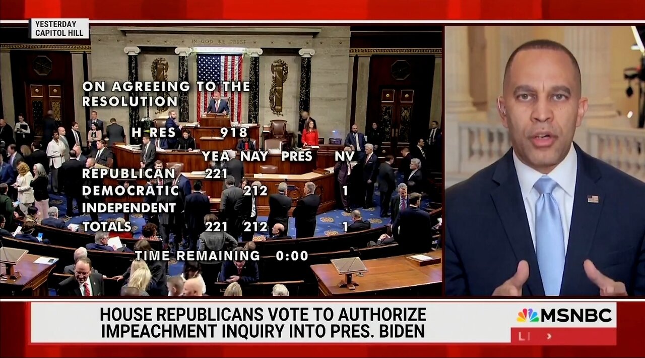 Dem Rep Jeffries Spreads Odd Conspiracy Theory on Biden Impeachment