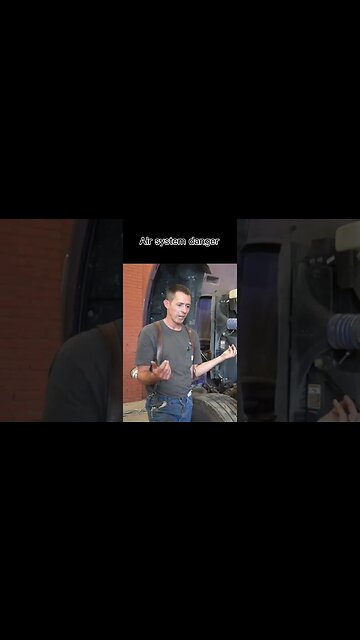 High pressure air danger around semi trucks #shorts