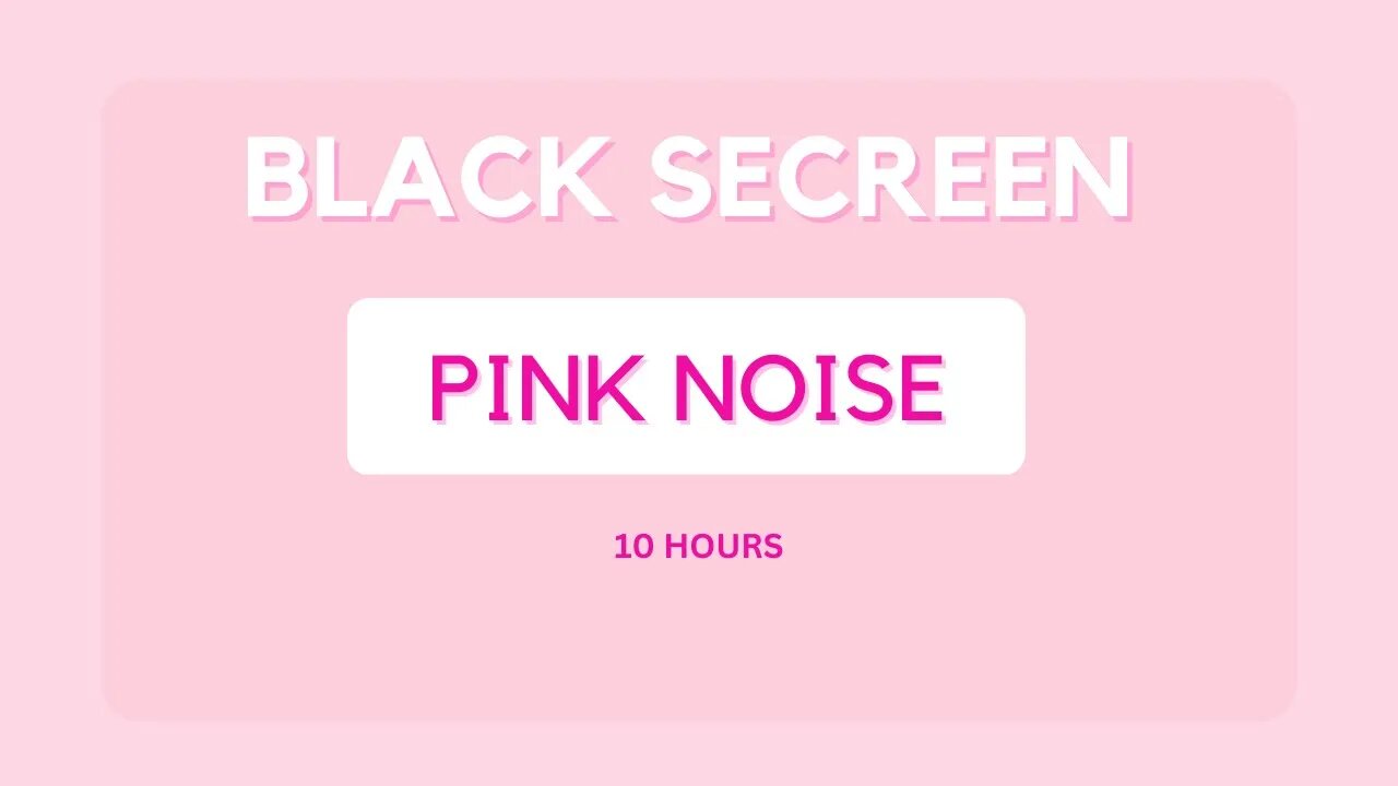 PINK NOISE For Studying | BLACK SECREEN | Background Sound For Anxiety Relief, Sleep, Focus