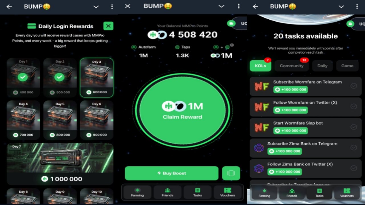 BUMP 🤑 | Tap2Earn With Click To Farm Free Tokens | New Telegram Crypto Mining Bot