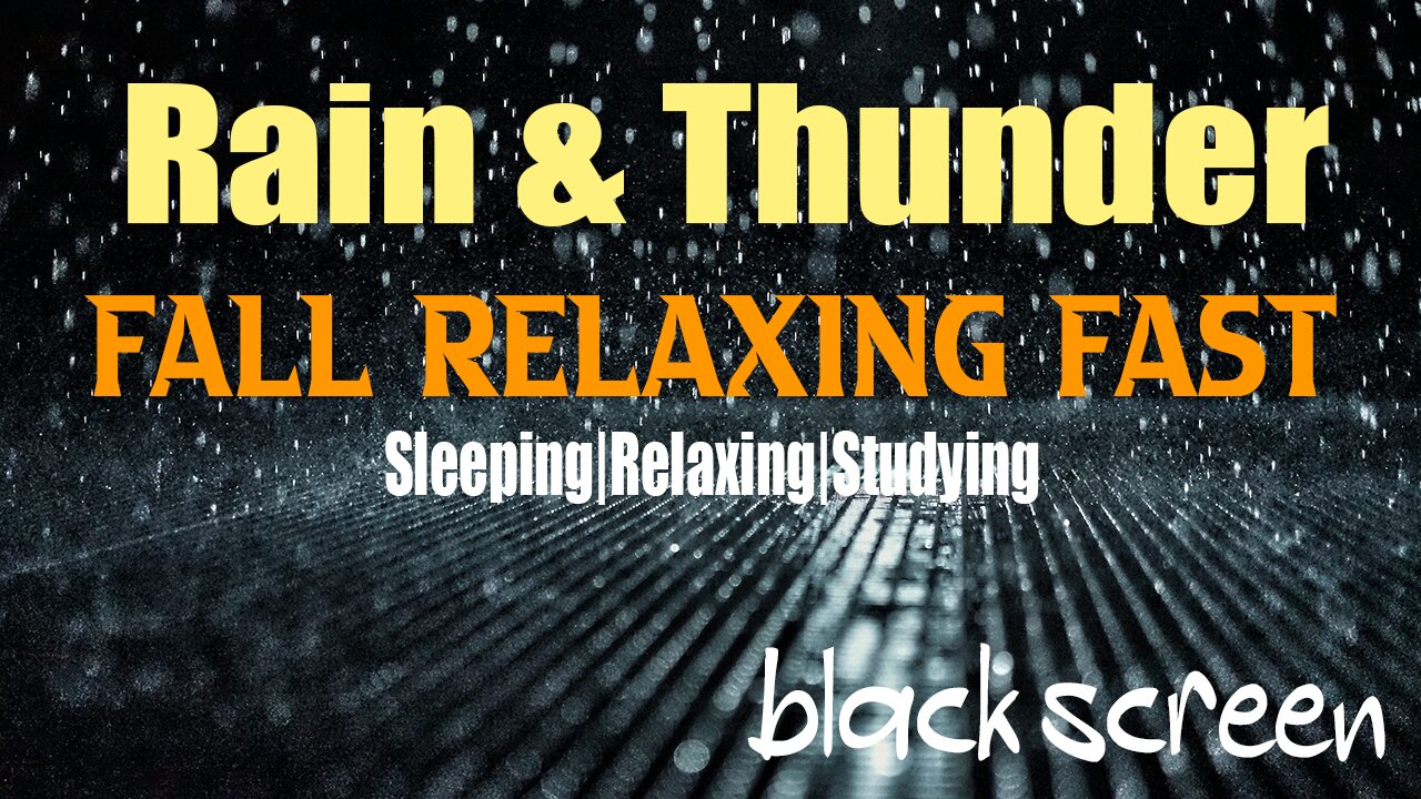 Heavy Rain and Thunderstorm Sounds for Sleeping 5 Minutes 🌧Fall Relaxing Fast | Dark Screen Rain