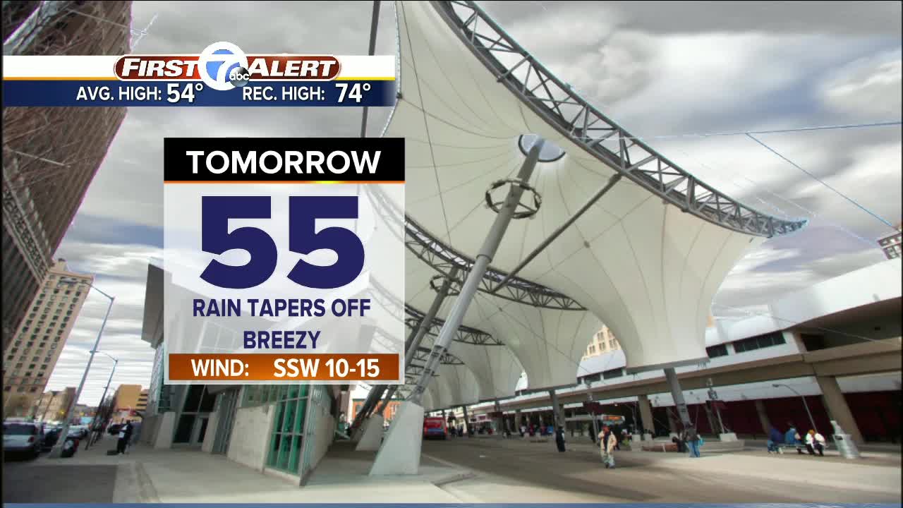 Wet and breezy tonight