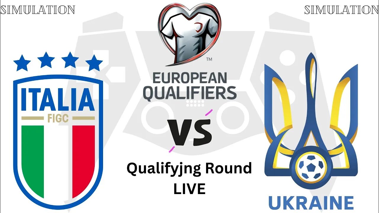 Italy vs Ukraine | UEFA European Championship Qualifying | Live Match - Simulation