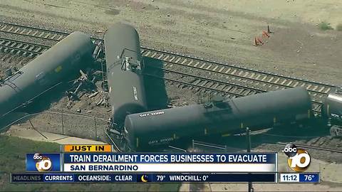 Train derails in San Bernardino