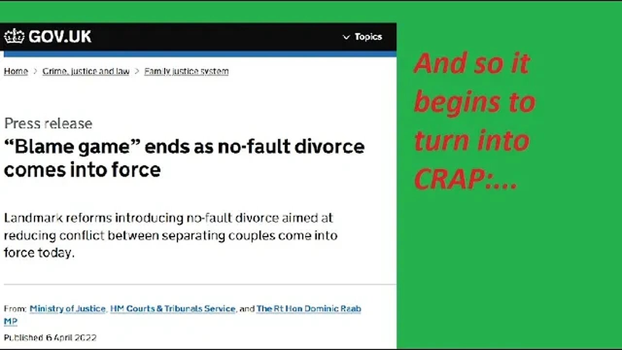 No fault Divorce England anno 2022