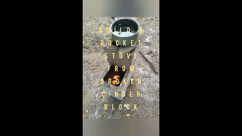 Building a top feed rocket stove from broken cinder block