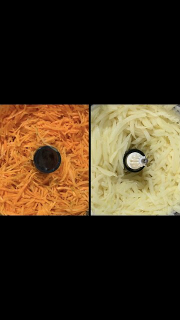 Saving time shredding vegetables with a food processor