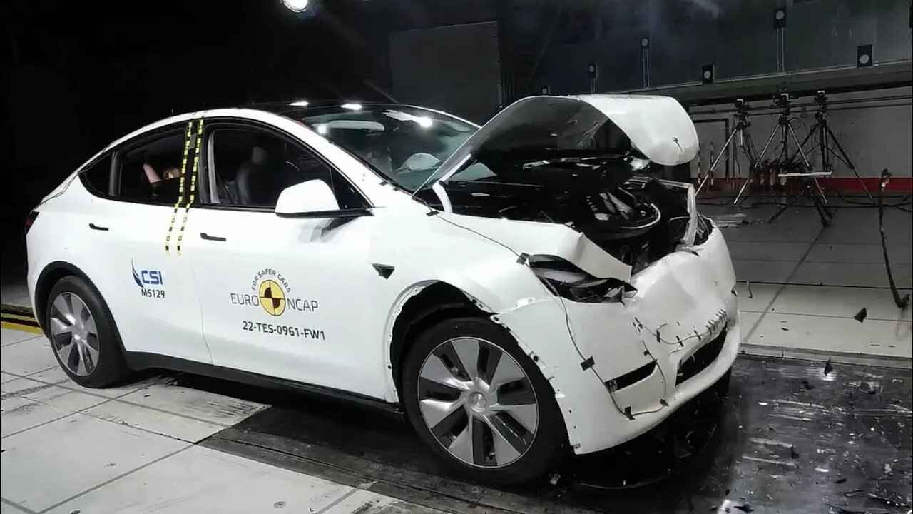 Tesla Model Y Crash Test ⭐️⭐️⭐️⭐️⭐️Euro NCAP 2022 Results 5 stars