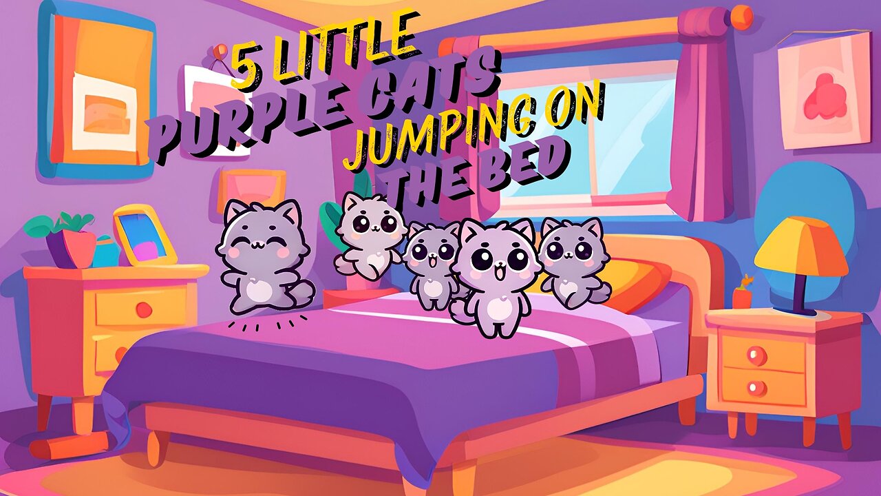 5 Little Cats Jumping on the Bed | Nursery Rhymes | Kids songs | Childrens Videos