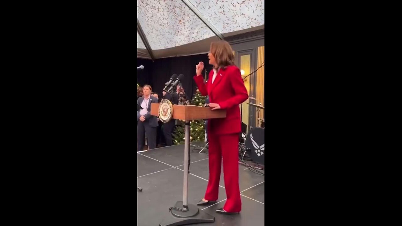 Kamala Harris Tries to Work Crowd up at Christmas Party