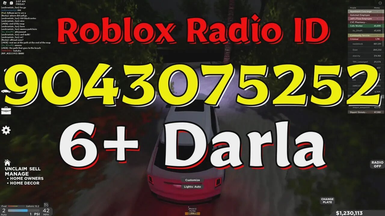 Darla Roblox Radio Codes/IDs