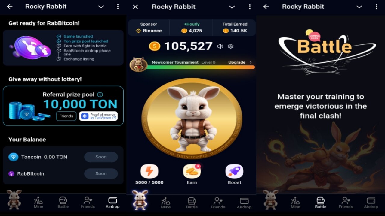 Rocky Rabbit | Tap To Earn Free RabBitcoin | New Telegram Crypto Airdrop Mining Bot