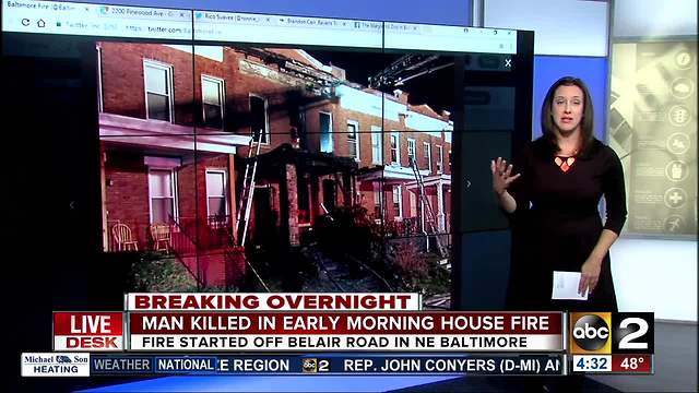 One dead after fire breaks out in Baltimore home