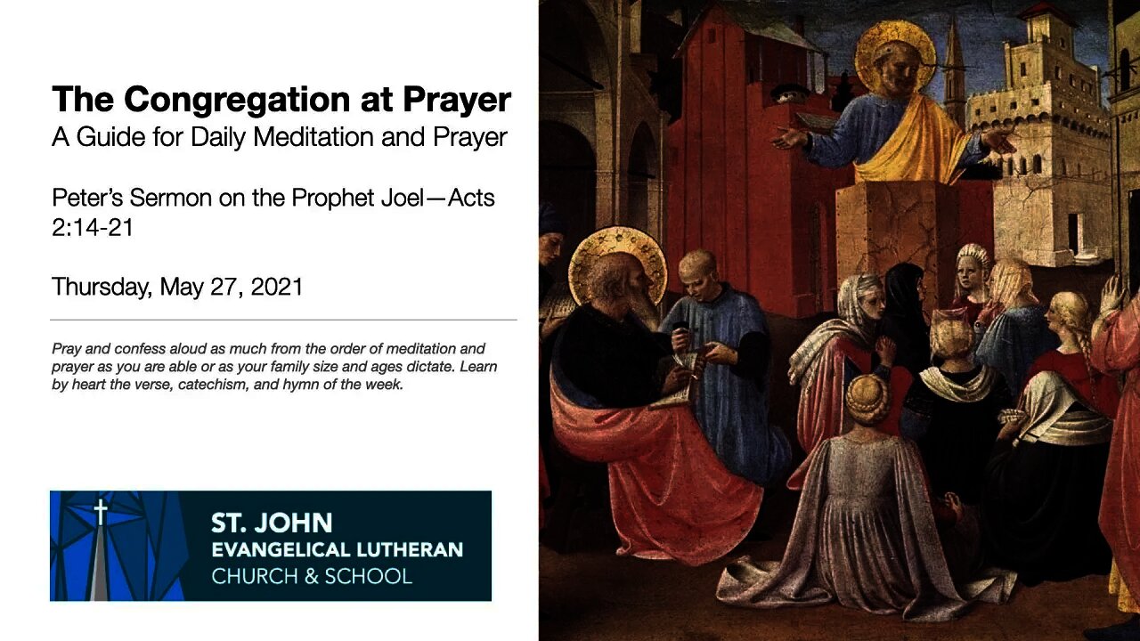 Peter’s Sermon on the Prophet Joel—The Congregation at the Prayer for May 27, 2021