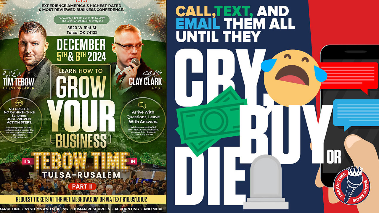 Business Conferences | Learn How to 10X Your Lead Conversion By Implementing Proven Sales Systems + Why You Must Call Your Leads Until They Cry, Buy or Die + Join Tebow At Dec 5-6 Business Conf.