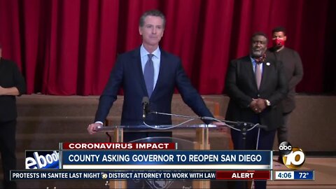 County asking Governor to reopen San Diego