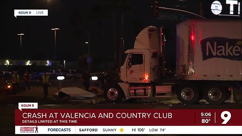 Crash at intersection of Valencia and Country Club Friday morning