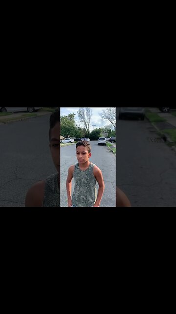 Kid tries to play chicken with a car