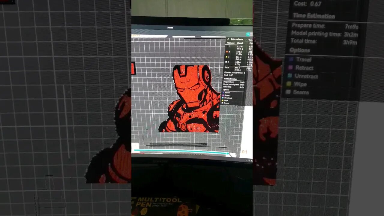 Iron man hueforge print #hueforge #3dprinting #bambulab #x1carbon #ironman