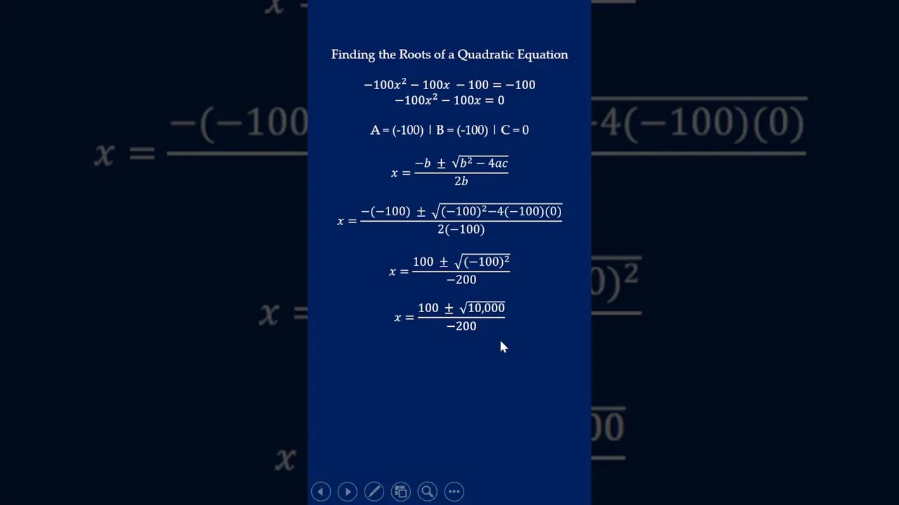 Finding the Roots of a Quadratic Equation (Question #1) #shorts