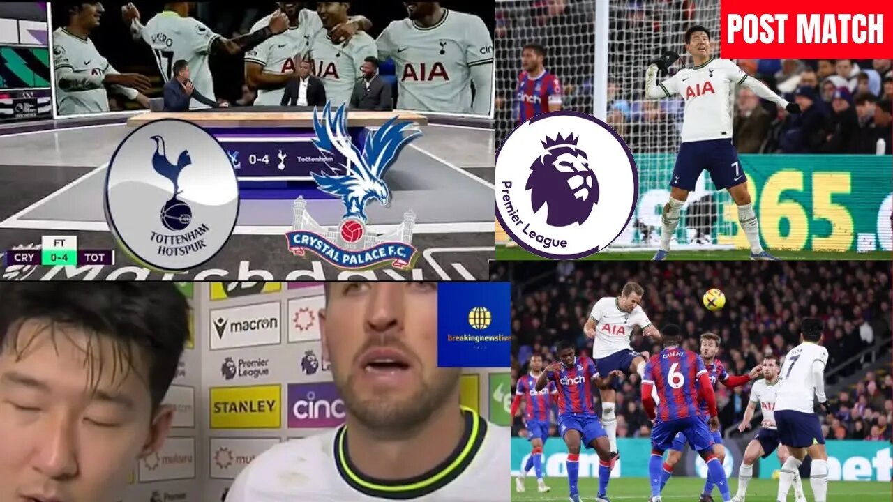 Crystal Palace v Tottenham 0-4 Post Match Interview Analysis Son, Kane Reaction Conte EPL Highlights