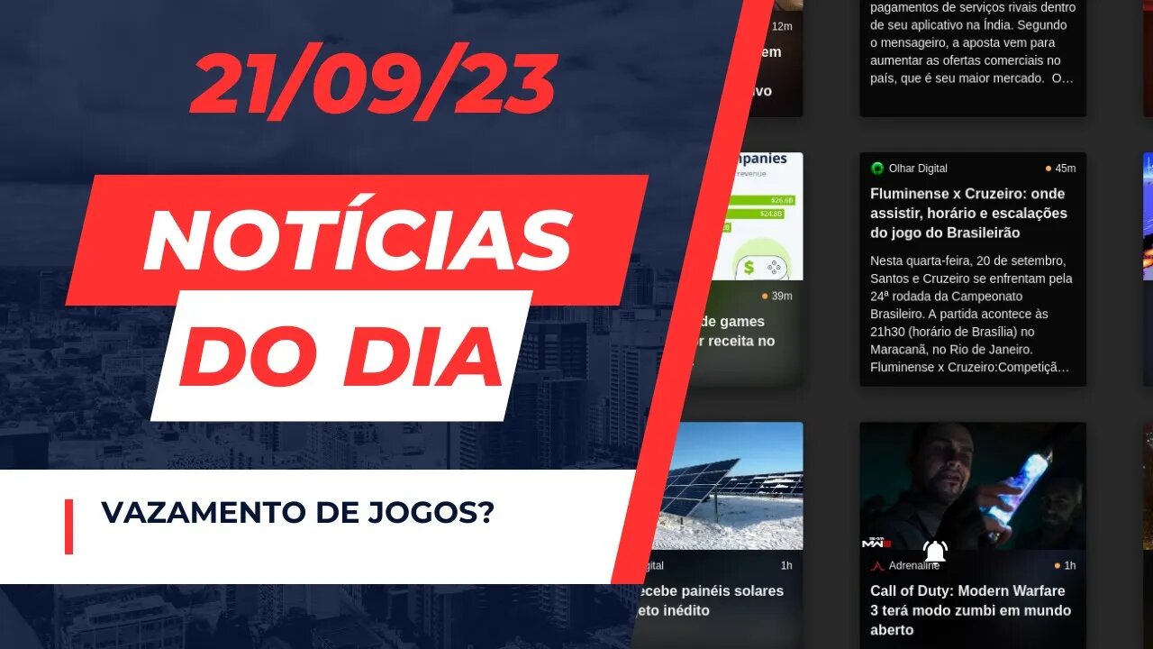 Vazamento de Jogos? - Notícias do dia #noticias de tecnologia comentando 21/09/23