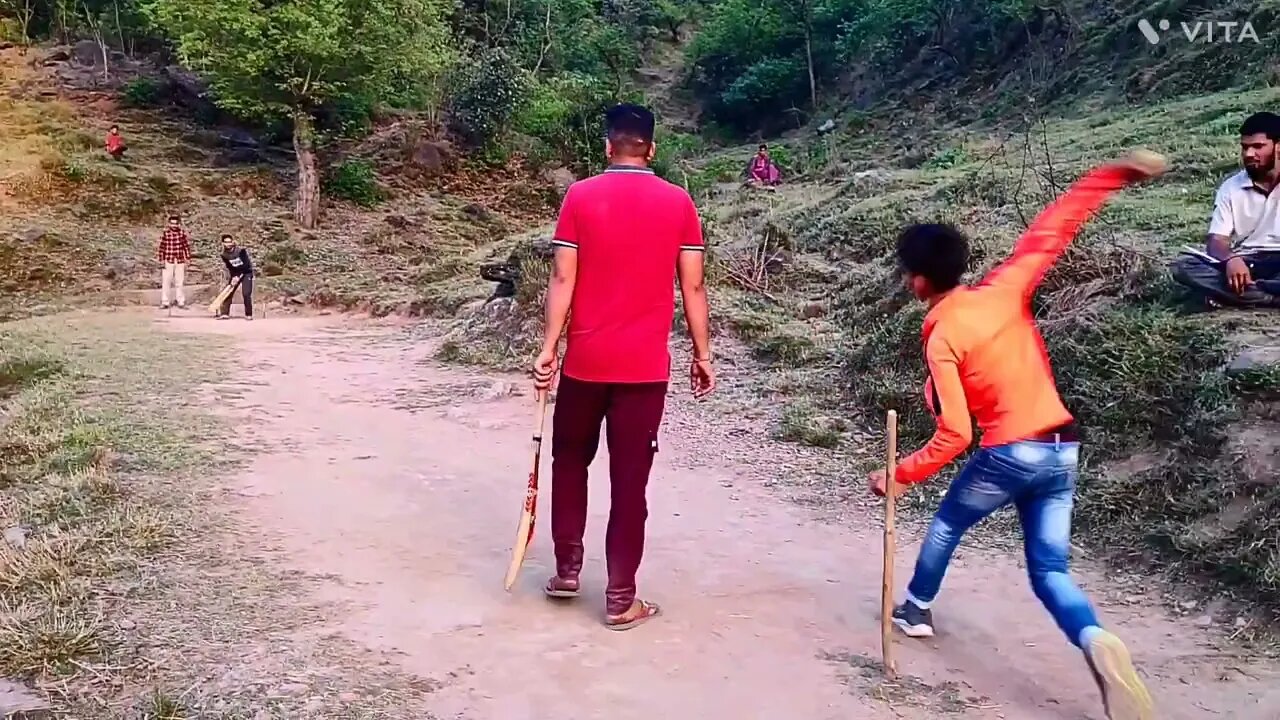 Village Cricket🏏-Jammu and Kashmir #viral #india #villagelife #nature #gameplay #funnyvideo