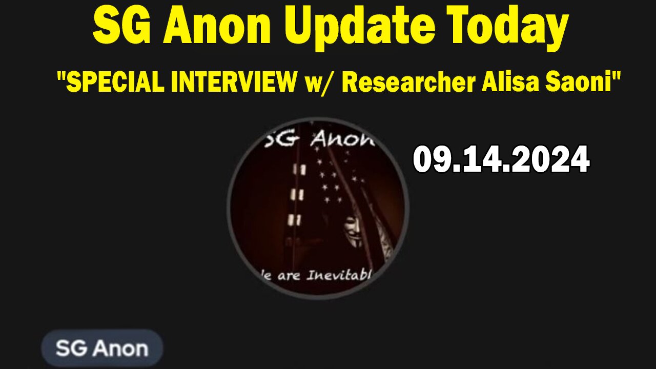 SG Anon Update Today: "SPECIAL INTERVIEW w/ UFO Contactee/Researcher Alisa Saoni"