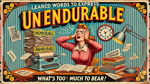 Vocabulary and Pronunciation "UNENDURABLE" Advanced English