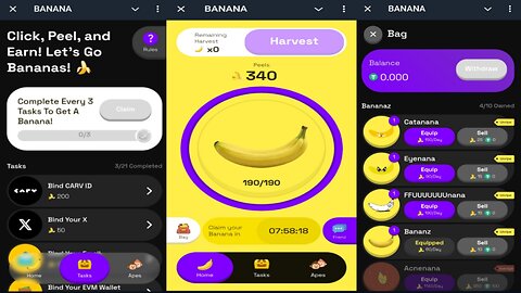 BANANA | Collect & Trade Banana Peels For REAL CASH | New Telegram Crypto Mining Bot
