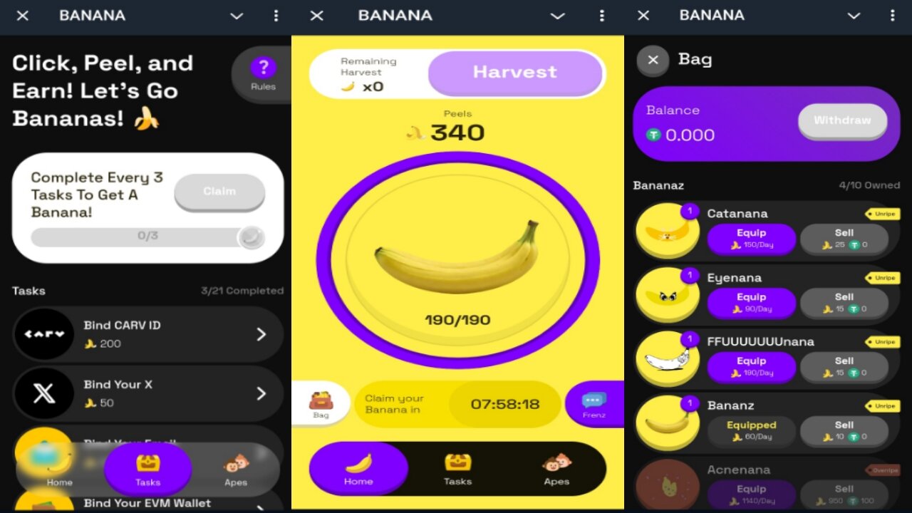 BANANA | Collect & Trade Banana Peels For REAL CASH | New Telegram Crypto Mining Bot