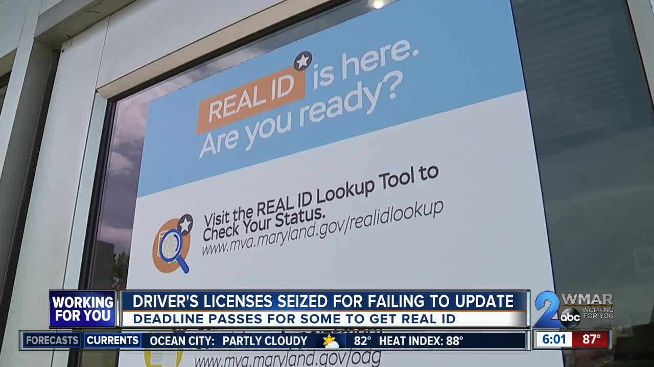 Maryland driver's licenses seized for failing to update