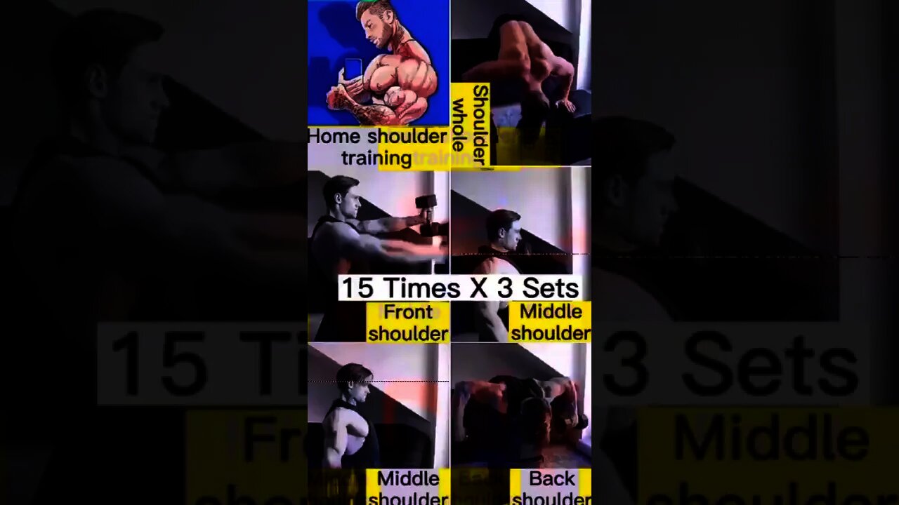 Five exercises to strengthen the upper arm muscles Each exercise 3 sessions x 15 reps #shorts