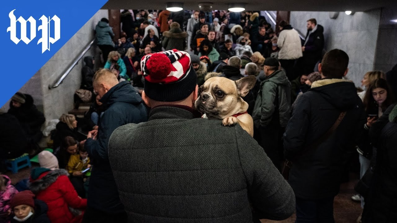 'Nowhere to run': Ukrainian families crowd into metro stations