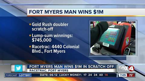 Fort Myers man wins $1 million on Florida Lottery scratch-off ticket