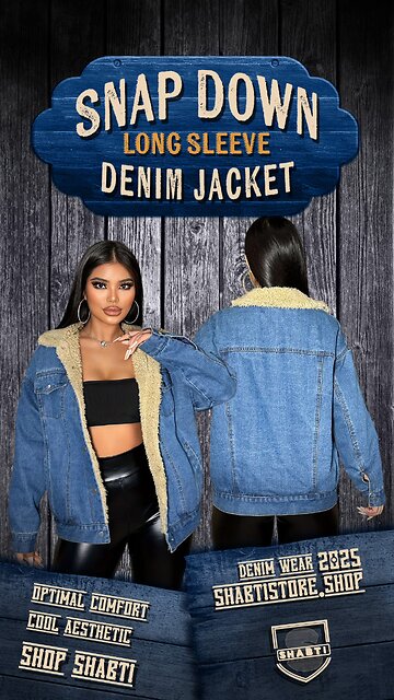 Snap Down Long Sleeve Denim Jacket🛍️