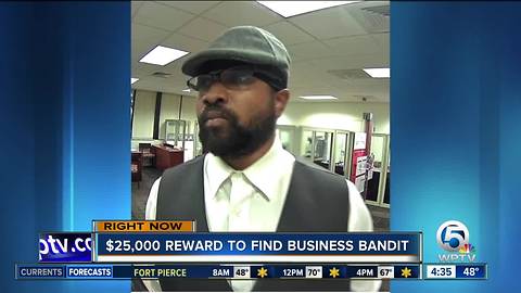 $25K reward offered for sharp-dressed South Florida bank robber