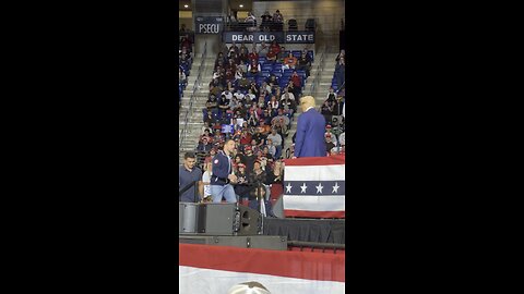 Trump invites the Penn State Wrestling team onto the stage at his rally in Penn State University