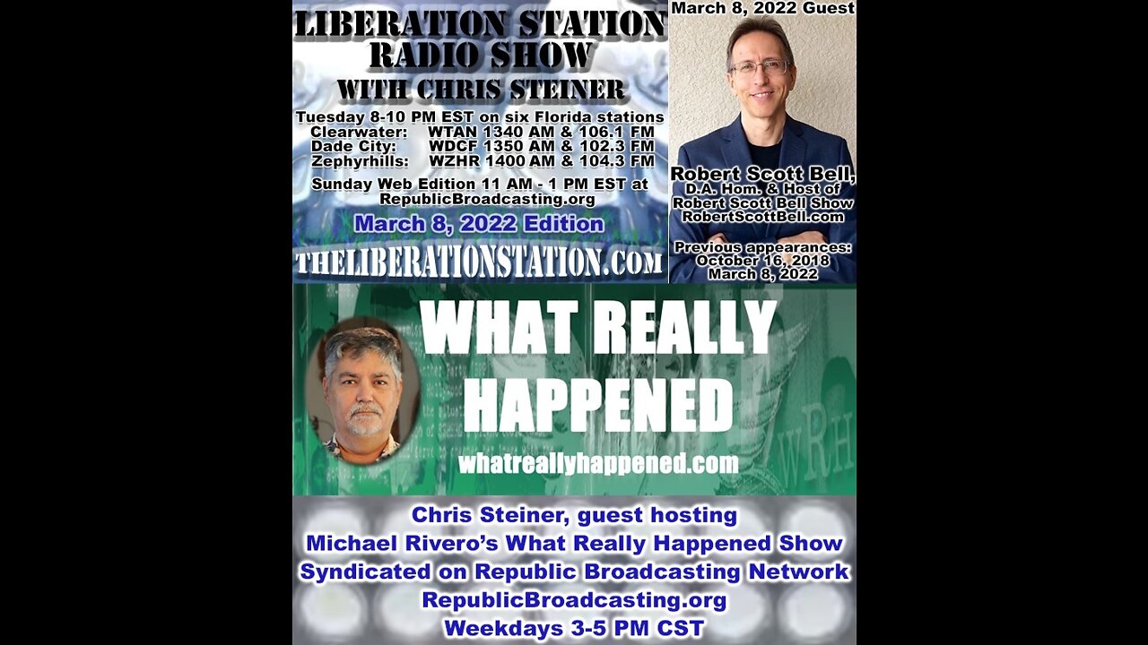 March 8, 2022 WRH Show with Michael Rivero, substitute hosted by Chris Steiner with Robert Scott Bell