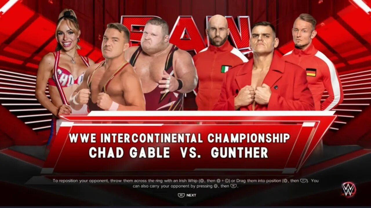 WWE Monday Night Raw Chad Gable vs Gunther for the Intercontinental Title