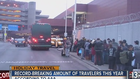 Holiday travelers congest roadways, swarm airport