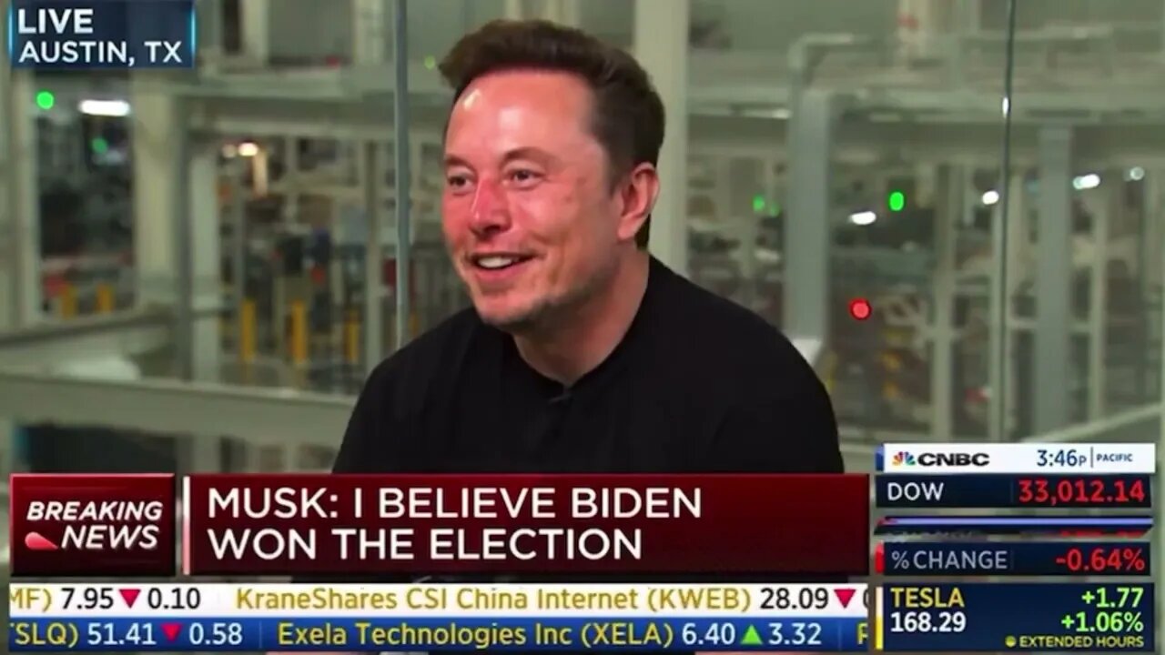 Elon Musk Is Asked If He Regrets Voting For Biden
