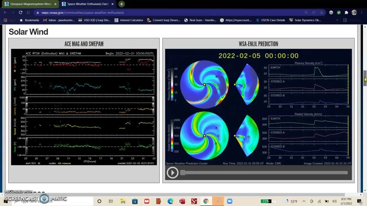 **IMPACTING NOW** solar winds and plasma from CME