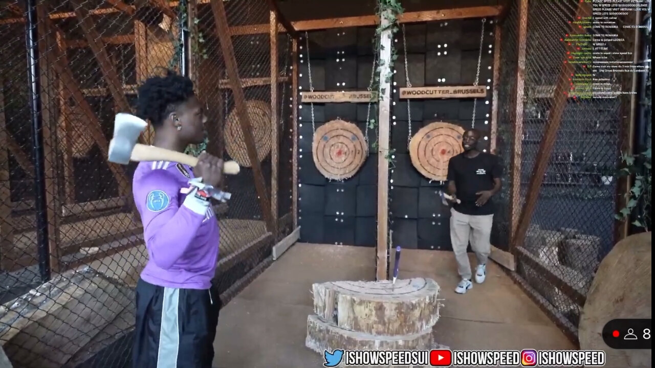 iShowSpeed Tries AXE THROWING For the First Time😭