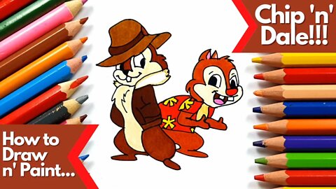 How to draw and paint Disney Chip and Dale