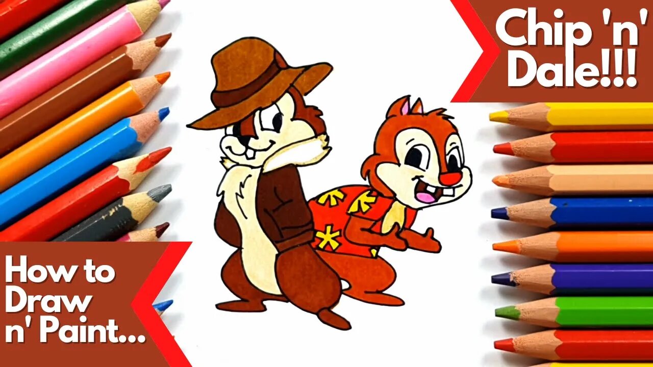 How to draw and paint Disney Chip and Dale