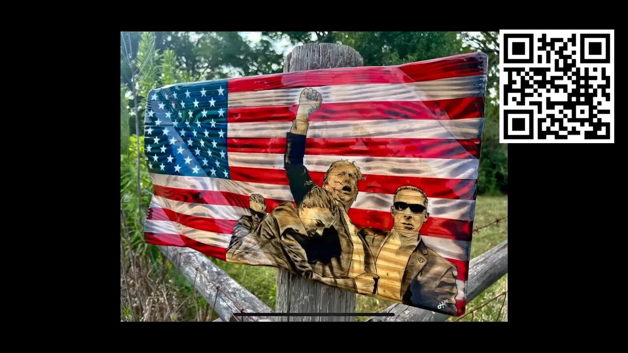 Fight! Fight! Fight! Wooden American Flag